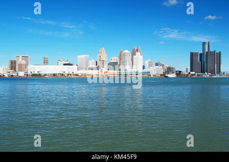 Detroit Aussicht von Kanada november 2017 Stockfoto