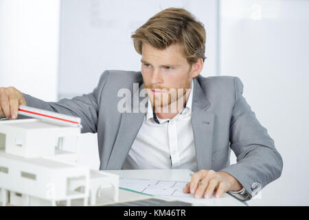 Architektur zeichnen auf architektonischen Projekt Stockfoto