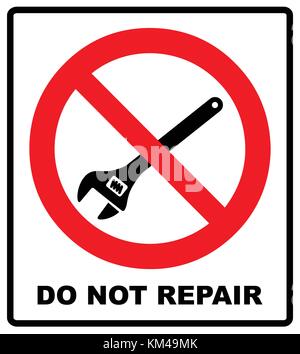 Keine Reparatur Werkzeug zeichen Symbol. Service Symbol. Rot Verbot ...