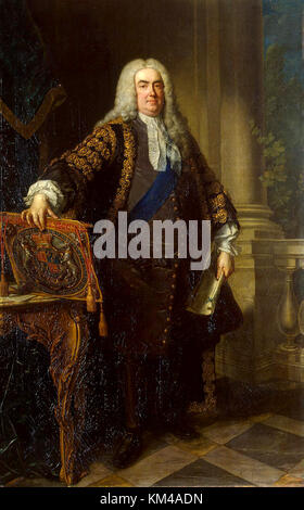 Robert Walpole, 1. Earl of Orford, Sir Robert Walpole, britischer Staatsmann, wird in der Regel als De-facto-ersten Premierminister von Großbritannien angesehen Stockfoto