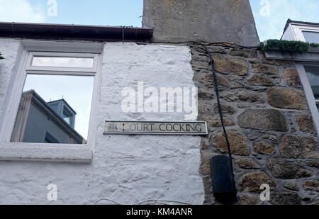 Schrullige Straßennamen Gericht kochen in St Ives Cornwall GROSSBRITANNIEN Stockfoto