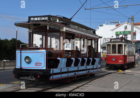 Sintra Straßenbahn; Straßenbahn; sintra Atlantico; Nr. 3; Praia das Macas; Portugal Stockfoto