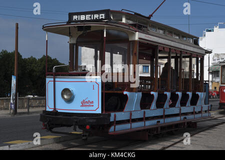 Sintra Straßenbahn; Straßenbahn; sintra Atlantico; Nr. 3; Praia das Macas; Portugal Stockfoto