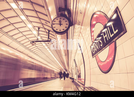 Londoner U-Bahn Stockfoto