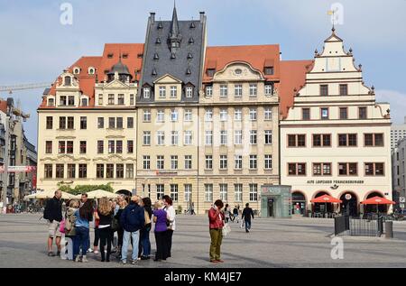 Leipzig (Sachsen, Deutschland): Marktplatz Stockfoto