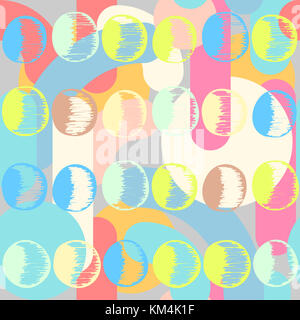 Zusammenfassung nahtlose Muster in künstlerischen Stil. bunten Formen auf geometrische Hintergrund. trendige dekoration design Stockfoto
