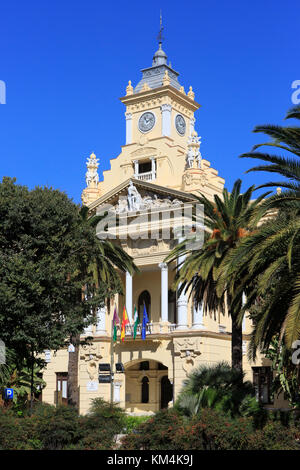 Haupteingang von Malaga Town Hall (1919) in Málaga, Spanien Stockfoto