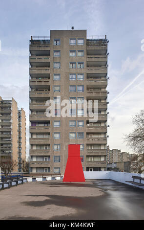 Towerblock in Thamesmead, entworfen von GLC Abteilung für Architektur und Bürgerliche Design 1967-1974 Stockfoto