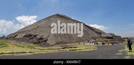 Pyramide der Sonne, in Mexiko Stockfoto