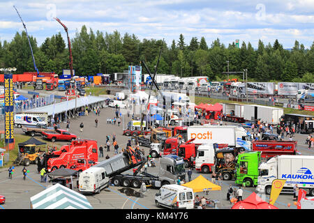 Hameenlinna, Finnland - 11. Juli 2015: allgemeine Ansicht zu tawastia Lkw-Wochenende 2015, einer der größten LKW-Sitzungen im Süden Finnlands. Stockfoto