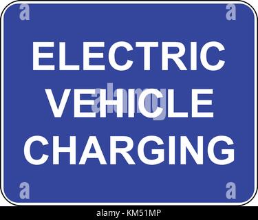 Das Laden von Elektrofahrzeugen punkt Schild mit Text-, Vektor, Abbildung. Stock Vektor