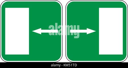 Notausgang links, Notausgang rechts, Fluchtwegschilder, Vector Illustration. Stock Vektor