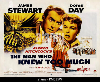 Der Mann, DER 1956 Paramount Pictures Film mit Doris Day und James Stewart ZU SEHR KANNTE Stockfoto