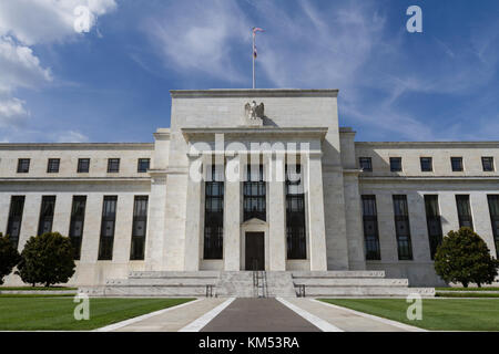 Dem Bundes finden Gebäude (Marriner S. Eccles Federal Reserve Board Gebäude oder das Eccles Gebäude), Washington DC, USA. Stockfoto