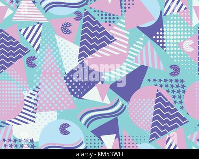 Memphis nahtlose Muster. geometrische Elemente im Stil der 80er Jahre. Vector Illustration Memphis Stock Vektor