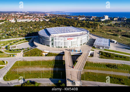 Sopot, Danzig, Polen - 1. Oktober 2017: Ergo Arena in Sopot, Gdansk. moderne Unterhaltung, Sport Veranstaltungsort und Konzertsaal. Stockfoto