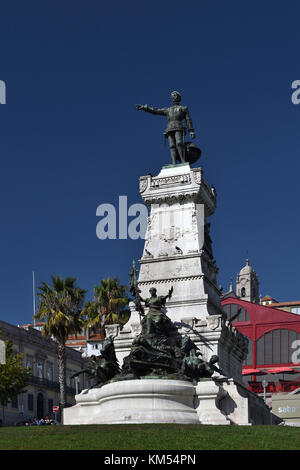 Statue; Prinz Heinrich der Seefahrer; Infante Dom Henrique, Porto, Portugal Stockfoto