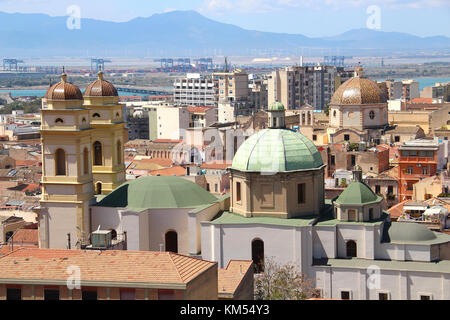 Kirchen un-Altstadt von Cagliari, Sardinien, Italien Stockfoto