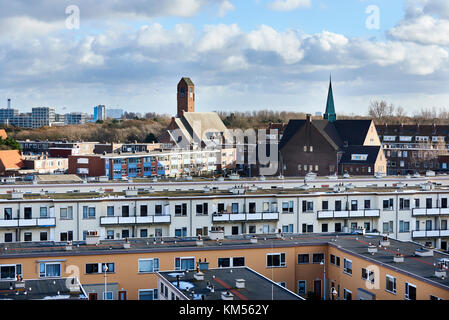 Eine Nachbarschaft entlang der Küste von Den Haag, Niederlande. Stockfoto