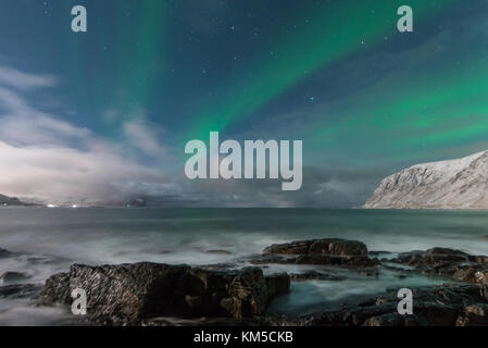 Die erstaunliche skagsanden Strand, flakstad, Ramberg, Lofoten, Norwegen Stockfoto