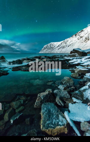 Die erstaunliche skagsanden Strand, flakstad, Ramberg, Lofoten, Norwegen Stockfoto