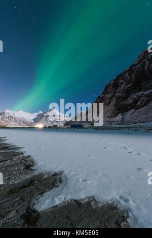 Die erstaunliche skagsanden Strand, flakstad, Ramberg, Lofoten, Norwegen Stockfoto