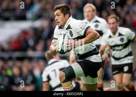 London, Großbritannien. November 2017. Harold Vorster (12) des Barbarians FC im Killik Cup im Rugby-Spiel zwischen Barbarians FC und Neuseeland am 4. November 2017 in London. Quelle: Jürgen Keßler/dpa/Alamy Live News Stockfoto