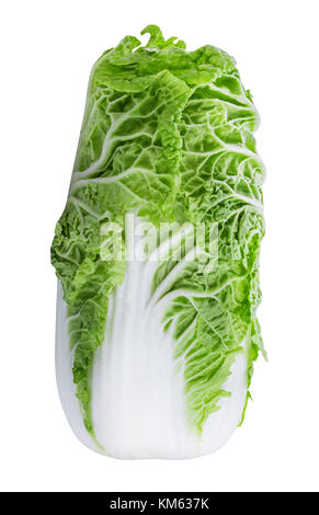 Frischer Kohl auf weißem Hintergrund mit Freistellungspfad isoliert Stockfoto