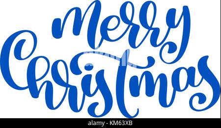 Text frohe Weihnachten handgeschriebene Kalligraphie Schrift. handgefertigte Vector Illustration. Spaß Pinsel Tinte Typografie für Foto Overlays, t-shirt Drucken, Flyer, Plakat design Stock Vektor