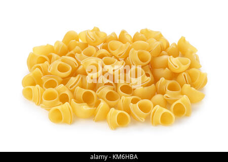 Pasta lumache auf weißem Hintergrund Stockfoto