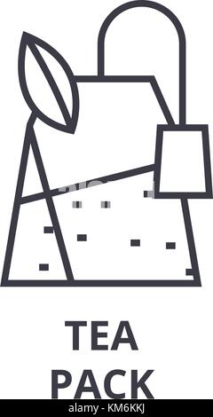 Kaffee pack Symbol Leitung, Outline, lineare Symbol, Vektor, Abbildung Stock Vektor