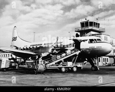 SAS Convair CV 440 Metropolitan, Bjarne Viking SE BSR am Flughafen Bromma Ende der 1950er Jahre Stockfoto