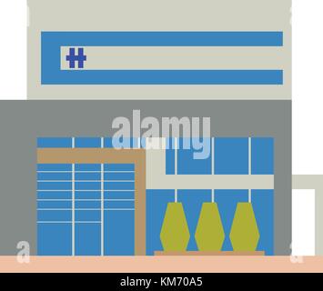 Isolierte Krankenhaus Gebäude Stock Vektor