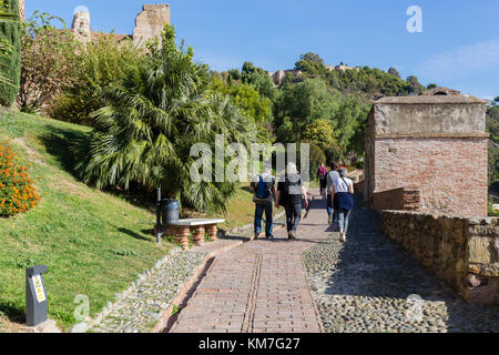 Die Alcazaba eine palastartige Festung in Málaga, Spanien Stockfoto