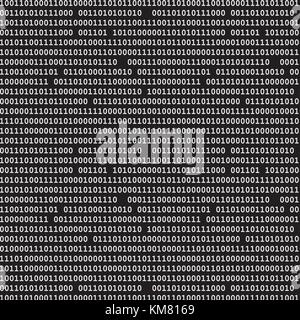 Binäre computer Code nahtlose Muster vector Hintergrund Abbildung: schwarz. Stock Vektor