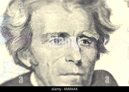 Andrew Jackson Porträt von uns 20 Dollar Stockfoto