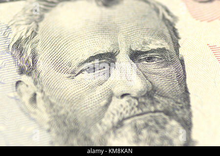 Hiram Ulysses Grant Portrait von uns 50 Dollar Stockfoto