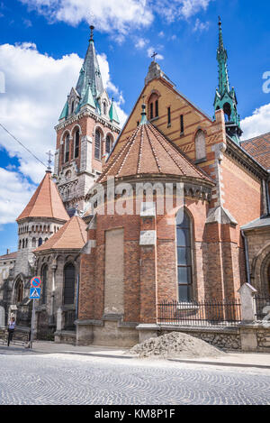 Außenansicht der römisch-katholischen St. Stanislaus Kirche in Chortkiw Stadt in Ternopil Oblast der westlichen Ukraine Stockfoto