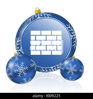 Firewall blaue Weihnachtskugeln Symbol Stockfoto