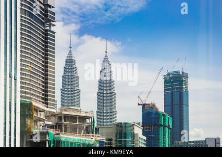 Kuala Lumpur, Malaysia - 16. August 2017: stadtbild Blick auf Baustelle Bereich oben am Gebäude in Kuala Lumpur, Malaysia Stockfoto