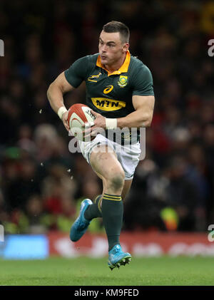 Südafrika's Jesse Kriel im Herbst Internationale im Fürstentum Stadium, Cardiff Stockfoto