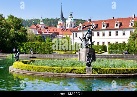 Wallenstein Gärten, hercule Statue, wallensteinpalast - Kleinseite (unesco), Prag, Tschechische Republik Stockfoto