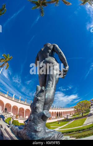 Nachbildung von Michelangelos David-Statue im Innenhof des John and Mable Ringling Museum of Art in Sarasota Florida Stockfoto