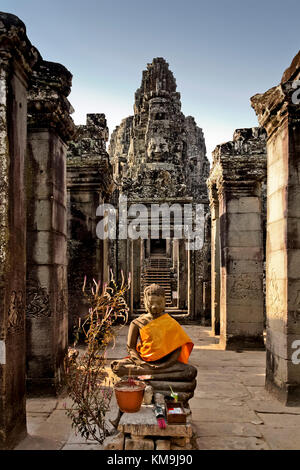 Buddha in Tempel Bayon, Angkor Wat, Kambodscha, Asien, Stockfoto