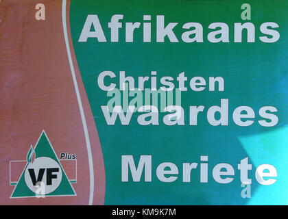 Freiheit vorne Plus Wahlplakat, Pretoria, Südafrika Stockfoto