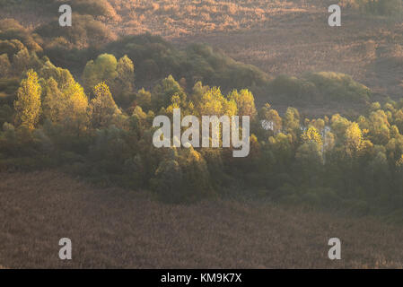 Dämmerung über den Fluss Adda in einem herbstlichen Morgen Stockfoto