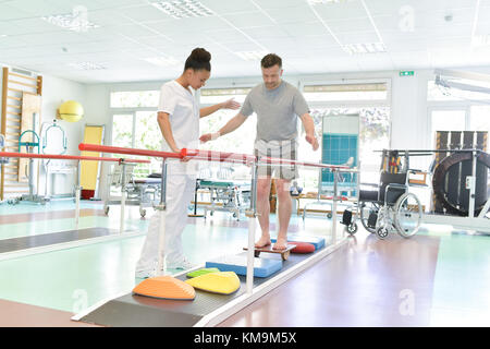Rehabilitation nach Verletzungen Stockfoto