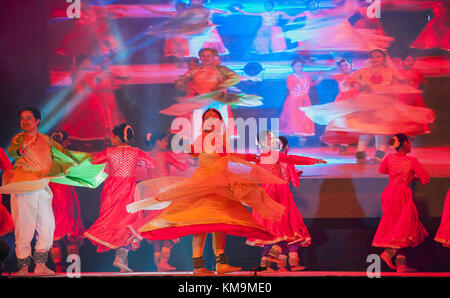 Kathak dancer bei Kala godha Festival in Mumbai, Indien durchführen Stockfoto