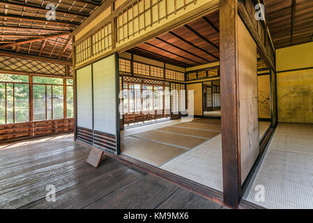 Innenausstattung des Tatami-Raums im Rinshunkaku House in Sankeien Garden, Yokohama, Kanagawa, Japan Stockfoto