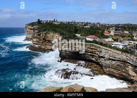 Klippen bei Gap bluff in Watsons Bay, einem östlichen Vorort von Sydney, New South Wales, Australien Stockfoto